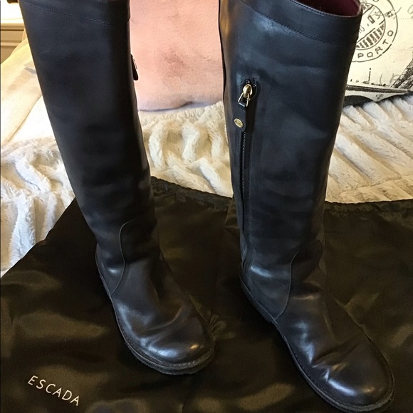 SOLD! Escada- Nubuck knee high leather boots. - Picture 2 of 8